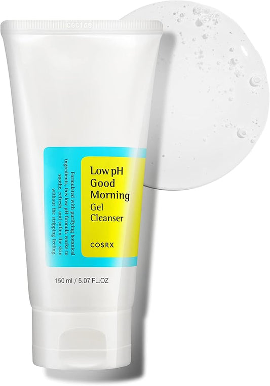 COSRX Low pH Good Morning Gel Cleanser, 5.07 fl.oz / 150ml | Mild Face Cleanser | Korean Skin Care for Acne Prone Skin, PH Balancing, Anti Acne, Breakouts Treatment